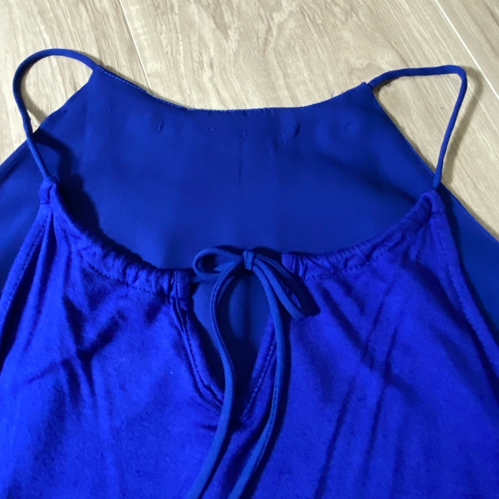 Anthropologie E hanger M Women Royal Blue Cami Top Spaguetti adjustable size L - Picture 4 of 9